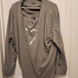 Catherine's Gray & Pink Heart Pajama Short Set 3X 26